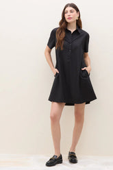 Chemise Oversized Manga Curta com Bolsos